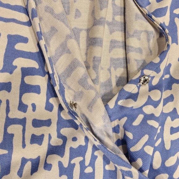 100% Silk wrap dress Diane Von Furstenberg Blue & White - Picture 5 of 7
